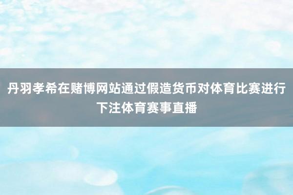 丹羽孝希在赌博网站通过假造货币对体育比赛进行下注体育赛事直播