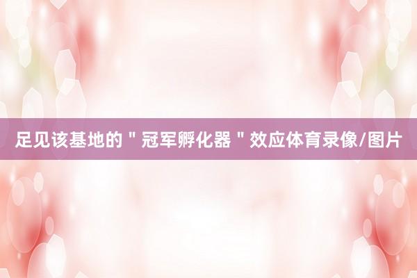足见该基地的＂冠军孵化器＂效应体育录像/图片
