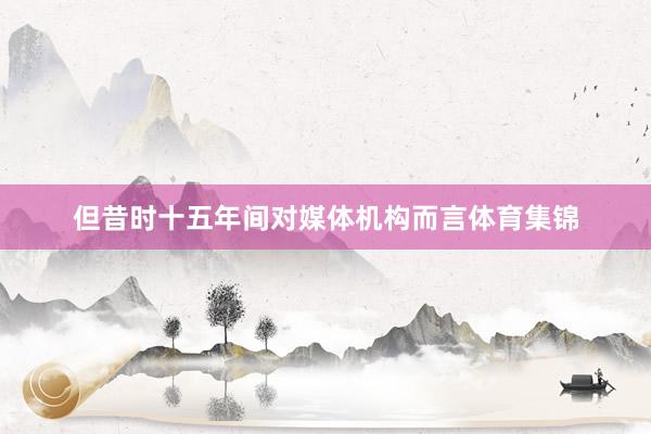 但昔时十五年间对媒体机构而言体育集锦