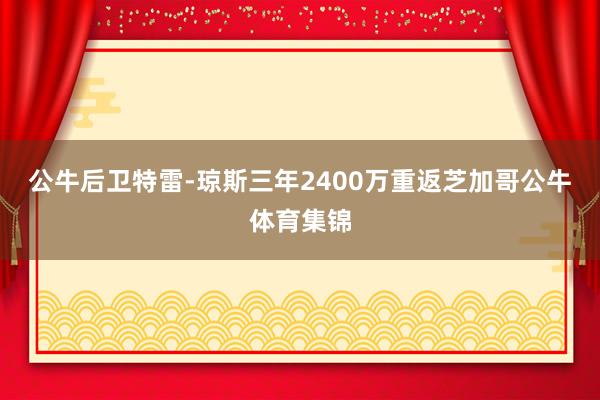 公牛后卫特雷-琼斯三年2400万重返芝加哥公牛体育集锦
