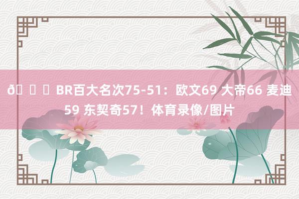 📝BR百大名次75-51：欧文69 大帝66 麦迪59 东契