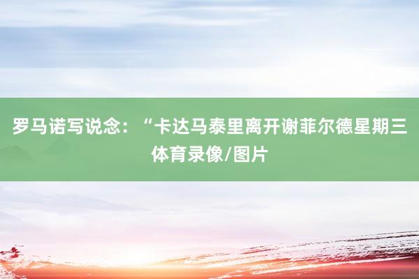 罗马诺写说念：“卡达马泰里离开谢菲尔德星期三体育录像/图片