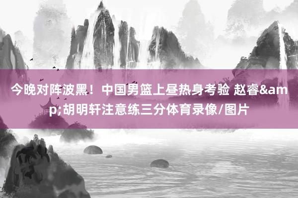 今晚对阵波黑！中国男篮上昼热身考验 赵睿&胡明轩注意练三分体育录像/图片