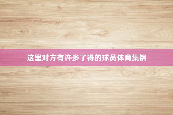 这里对方有许多了得的球员体育集锦