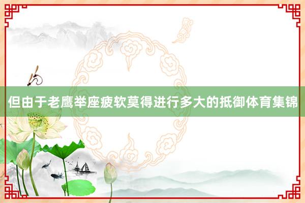 但由于老鹰举座疲软莫得进行多大的抵御体育集锦