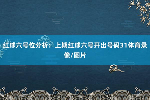 红球六号位分析：上期红球六号开出号码31体育录像/图片