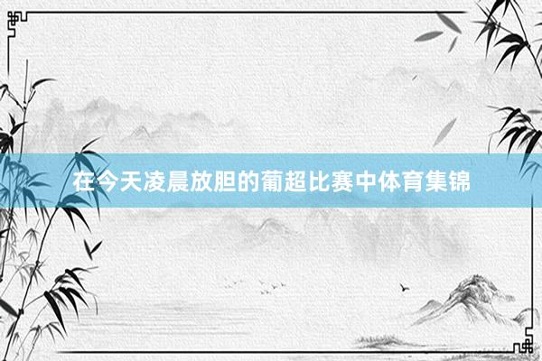 在今天凌晨放胆的葡超比赛中体育集锦