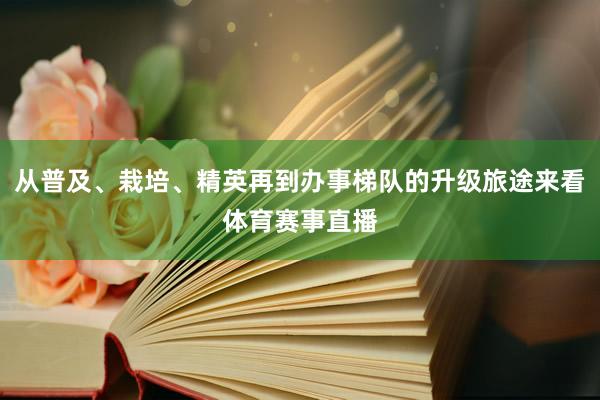 从普及、栽培、精英再到办事梯队的升级旅途来看体育赛事直播