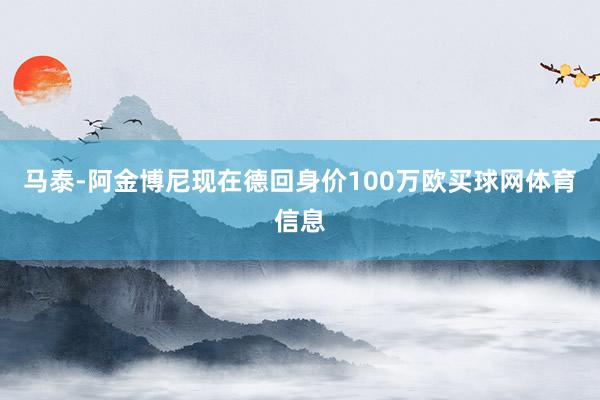 马泰-阿金博尼现在德回身价100万欧买球网体育信息