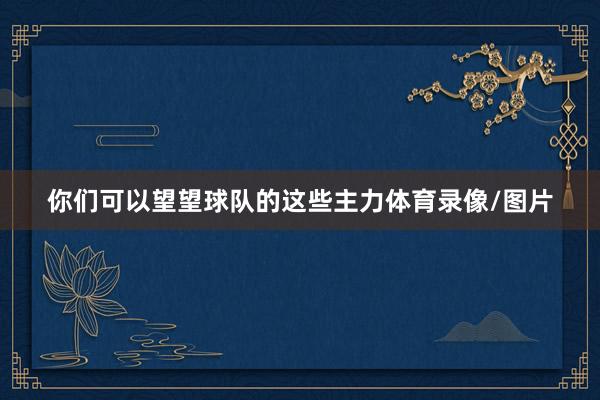 你们可以望望球队的这些主力体育录像/图片