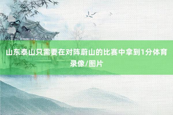 山东泰山只需要在对阵蔚山的比赛中拿到1分体育录像/图片